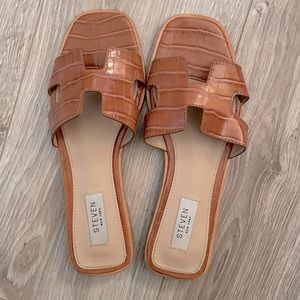 Steve Madden flats - brown/cognac imitation croco